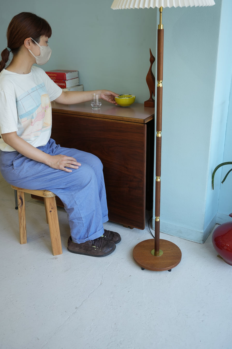 Danish Vintage ES Horn Floor Lamp Model804/デンマークヴィンテージ フロアスタンドライト チーク材 間接照明