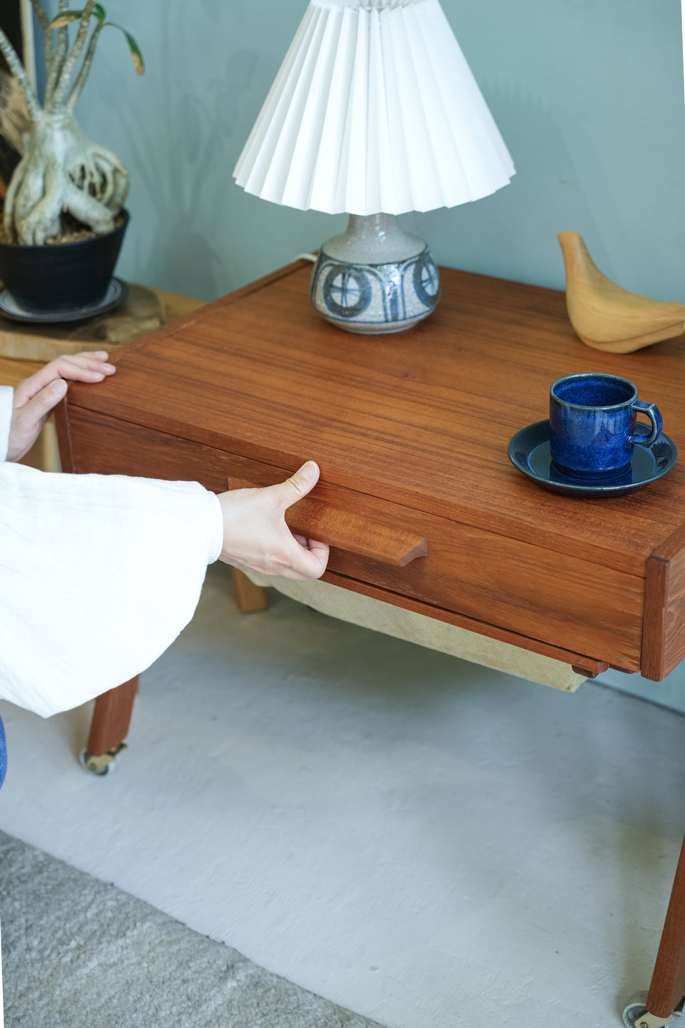 Danish Vintage Sewing Wagon Table/デンマークヴィンテージ ソーイングワゴン サイドテーブル 北欧家具
