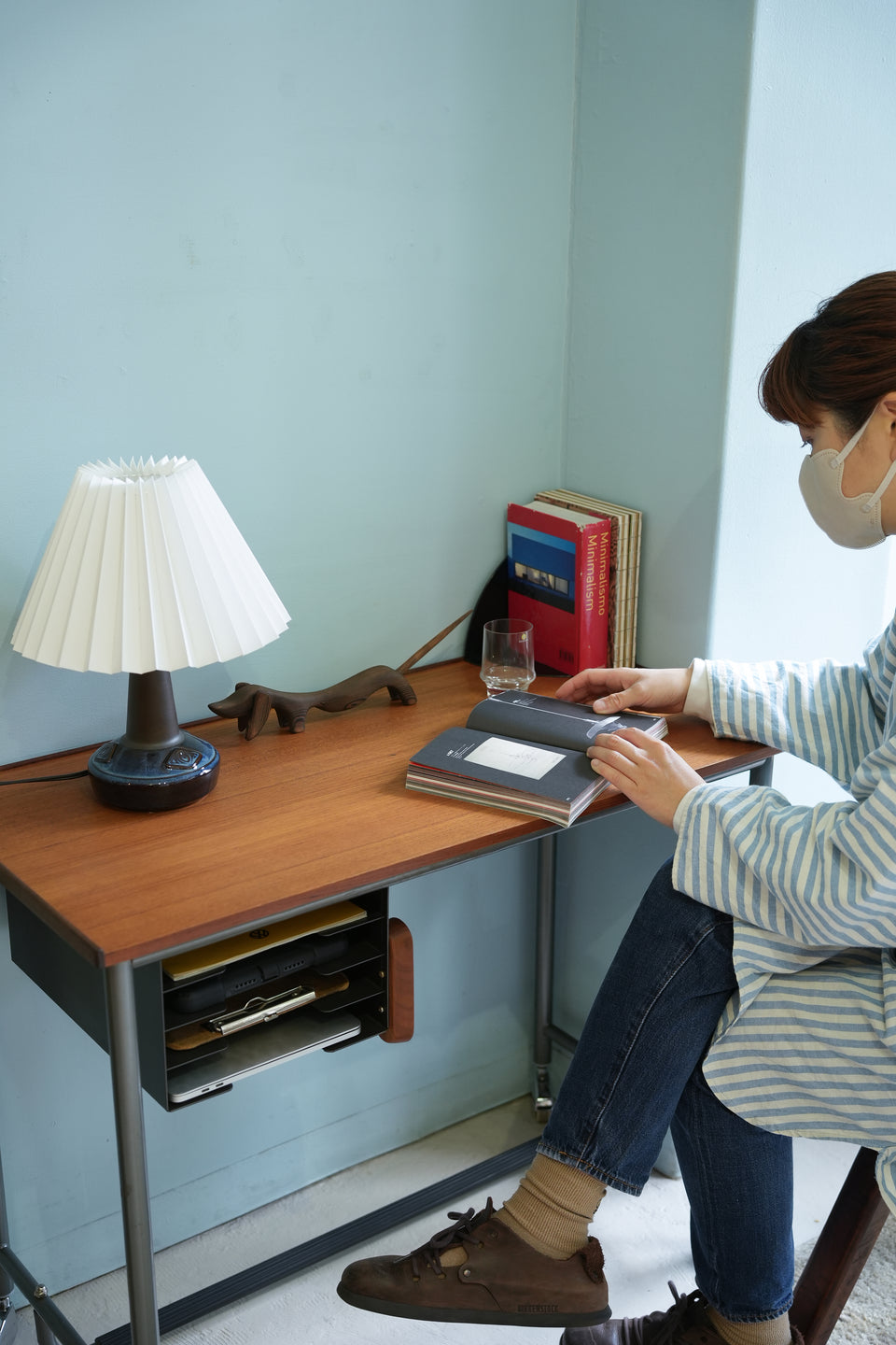 Danish Vintage Small Desk with Caster/デンマークヴィンテージ スモールデスク キャスター付 北欧家具