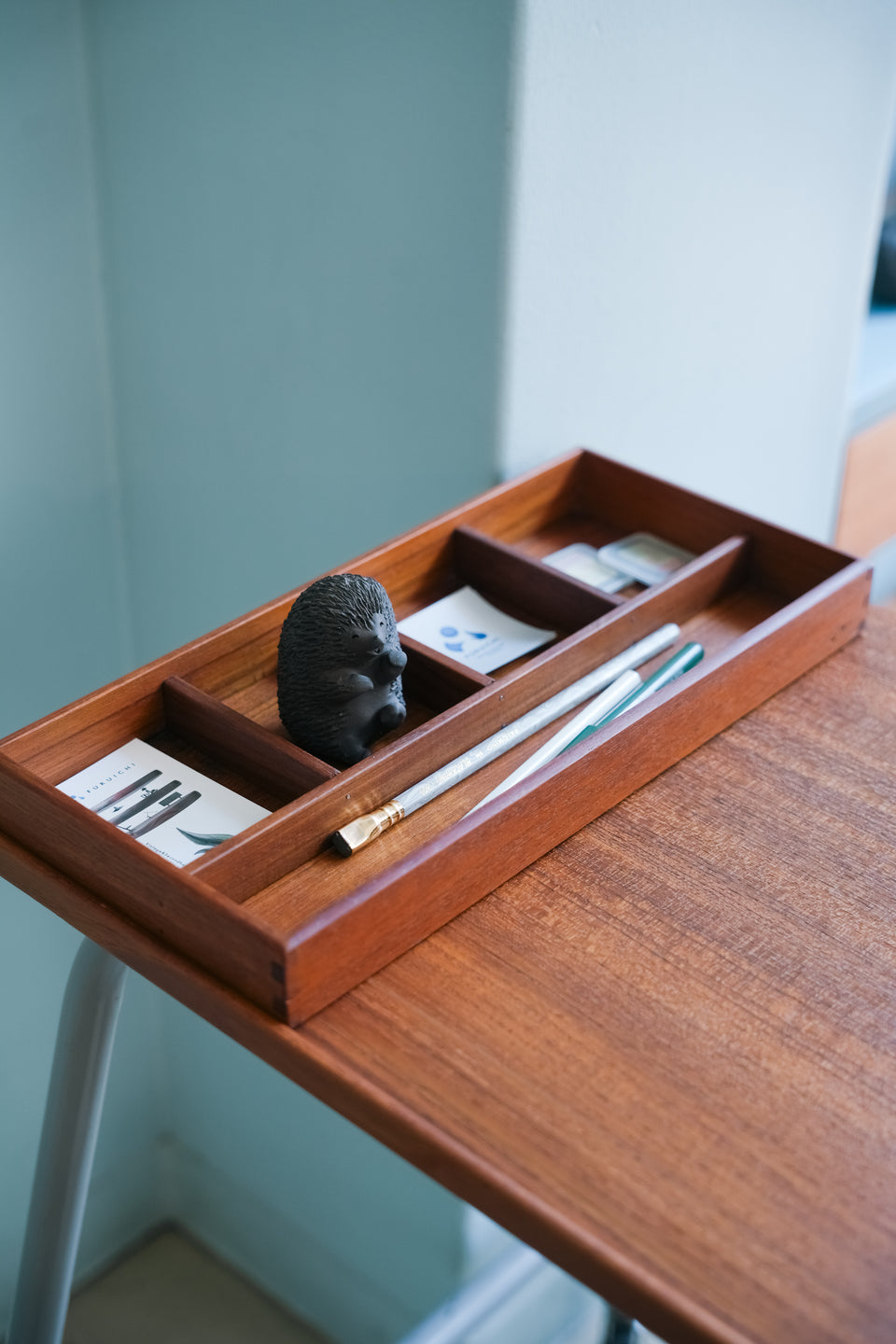 Danish Vintage Teak Desk Organizer Tray/デンマークヴィンテージ チークトレイ