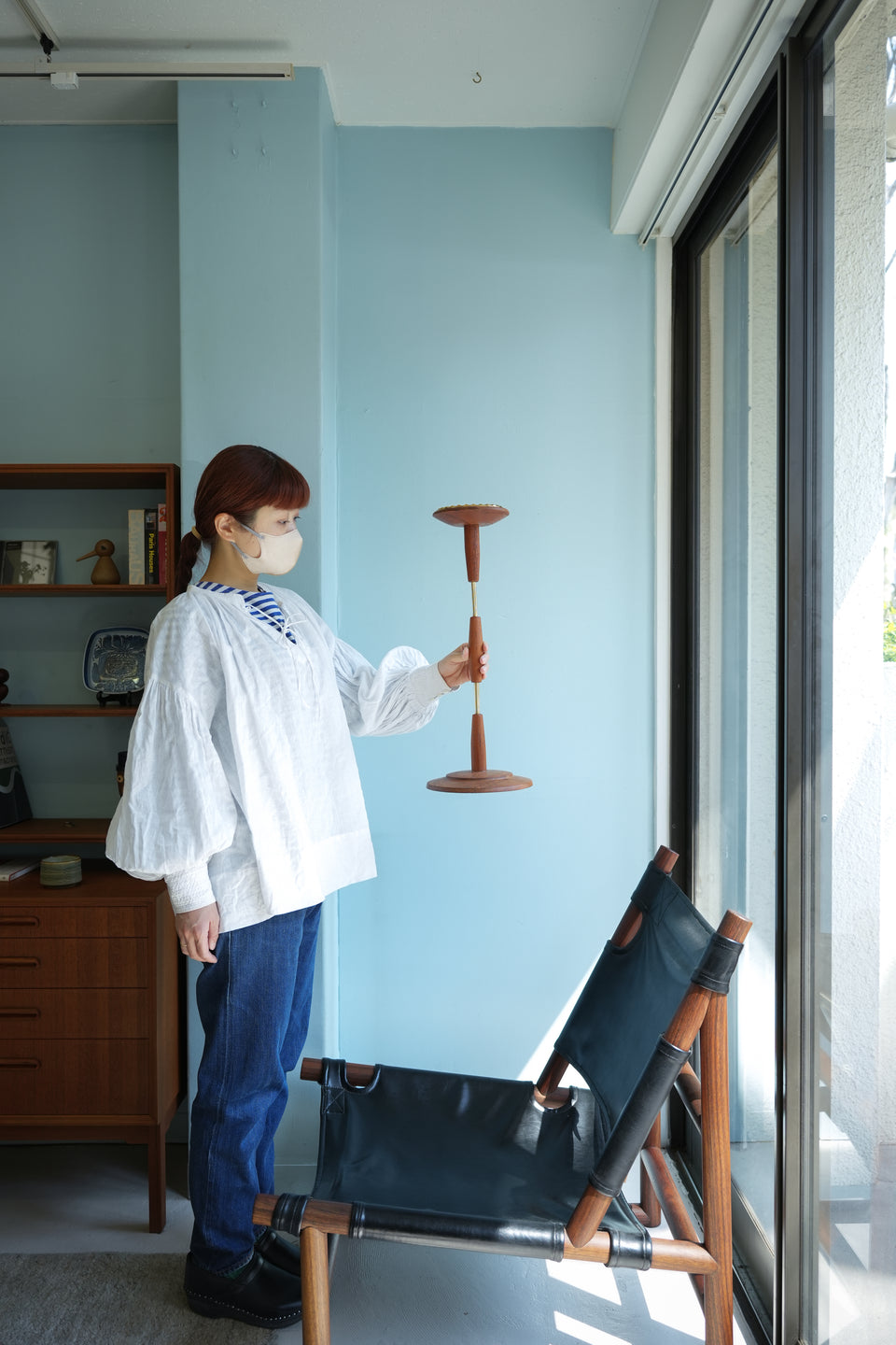 Danish Vintage Teak and Brass Pedestal/デンマークヴィンテージ スタンド チーク材 真鍮 北欧インテリア