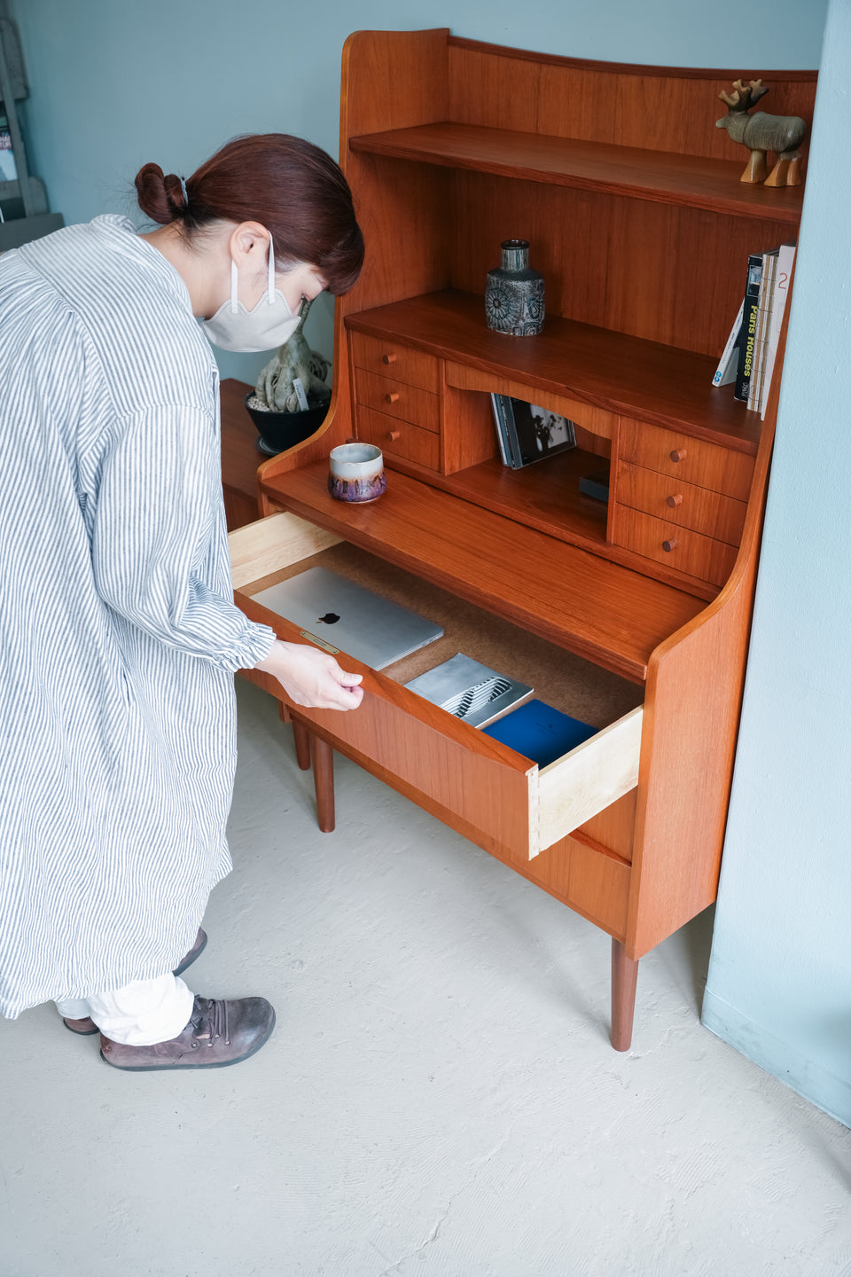Danish Vintage Writing Bureau Dresser Teak/デンマークヴィンテージ ライティングビューロー ドレッサー チーク材