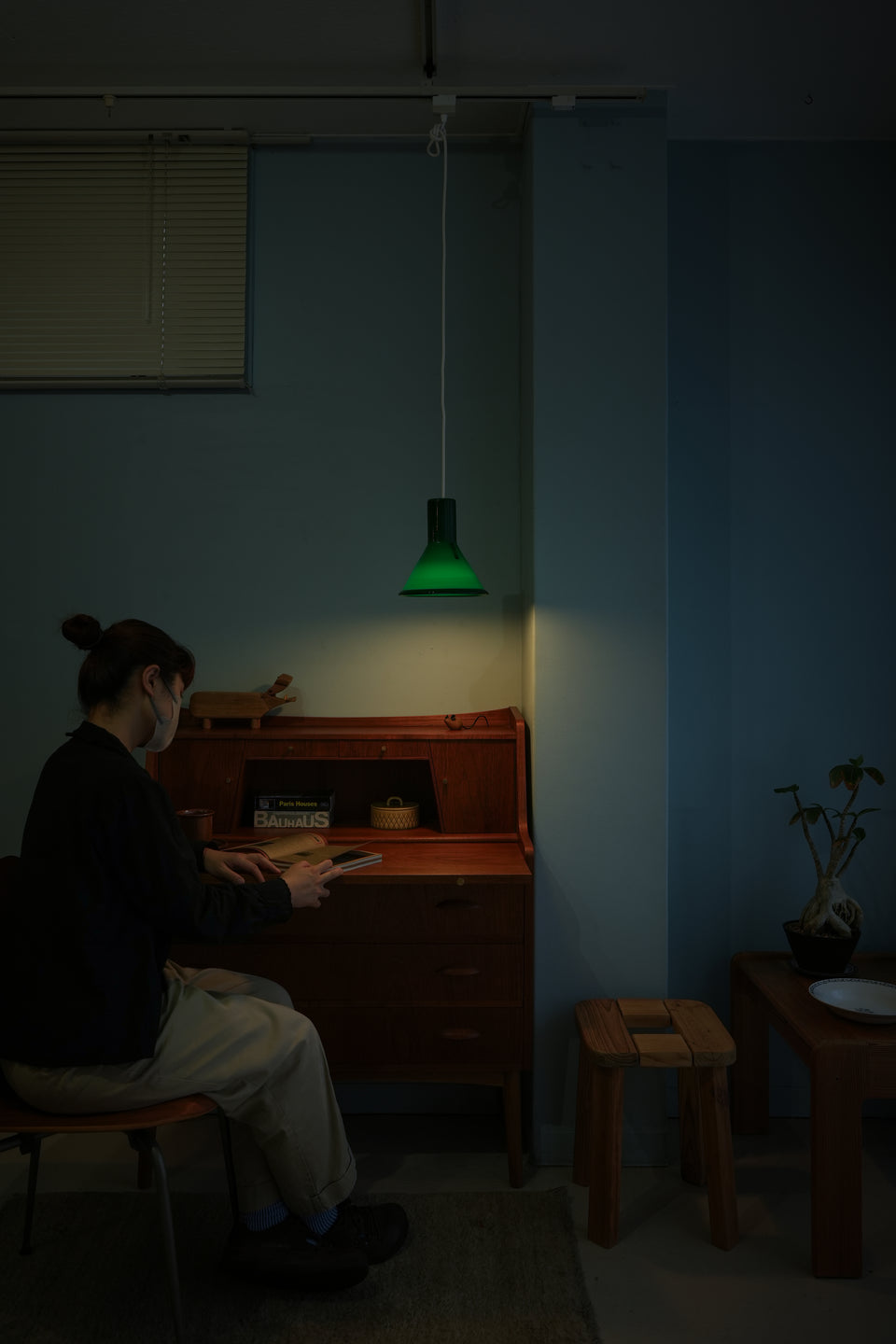 Green Holmegaard P&T Small Pendant Michael Bang/グリーン ホルムガード ペンダントライト 照明 デンマークヴィンテージ