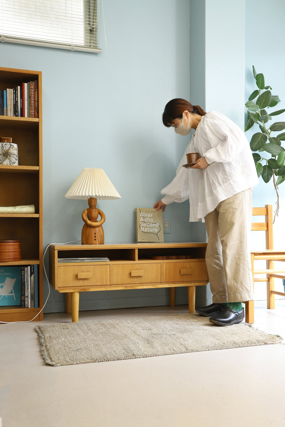 Danish Vintage Tile Top Oakwood Low Board/デンマークヴィンテージ タイルトップ ローボード チェスト オーク材 北欧家具