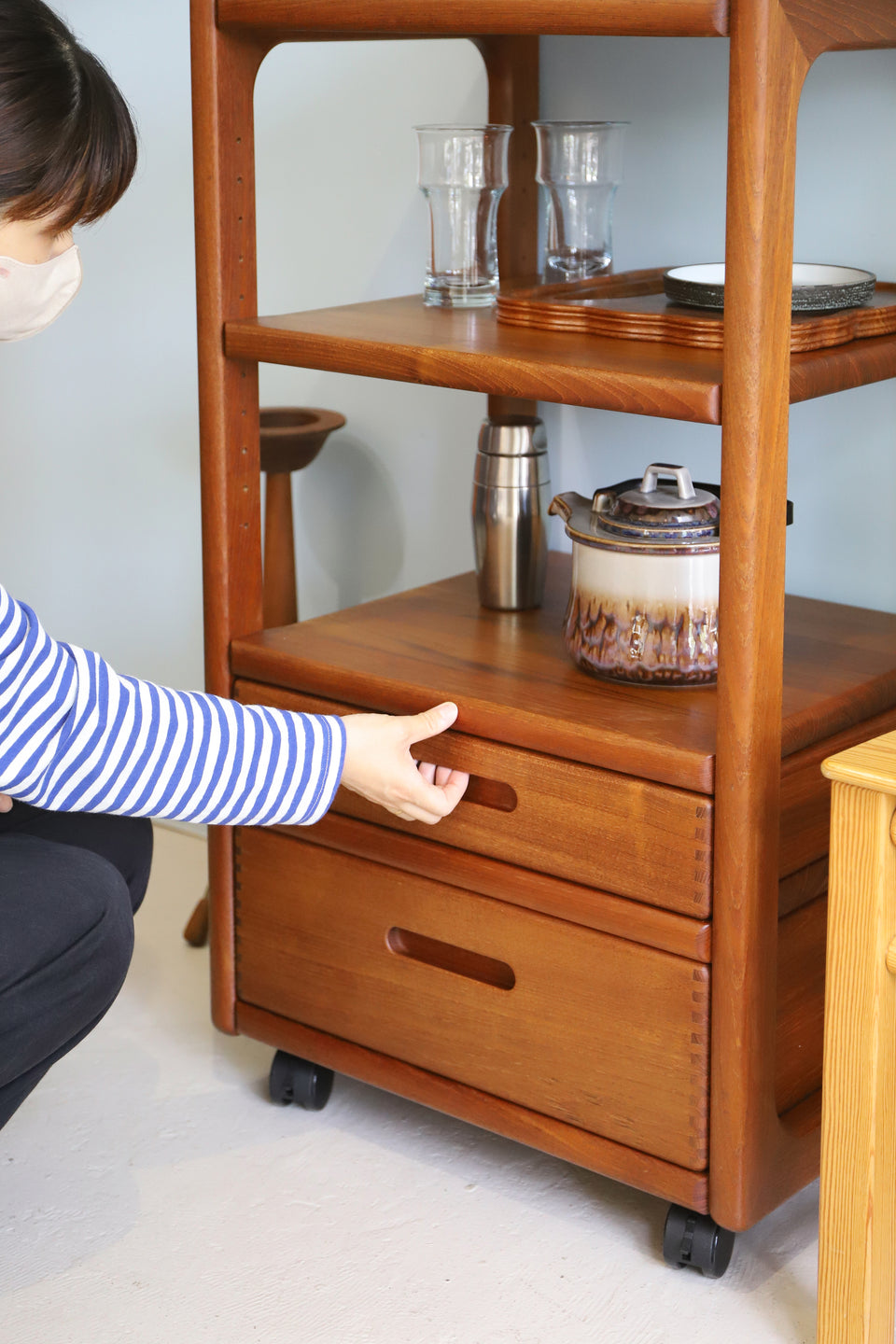 Danish Vintage Teakwood Wagon Shelf/デンマークヴィンテージ ワゴン シェルフ チーク材 北欧家具