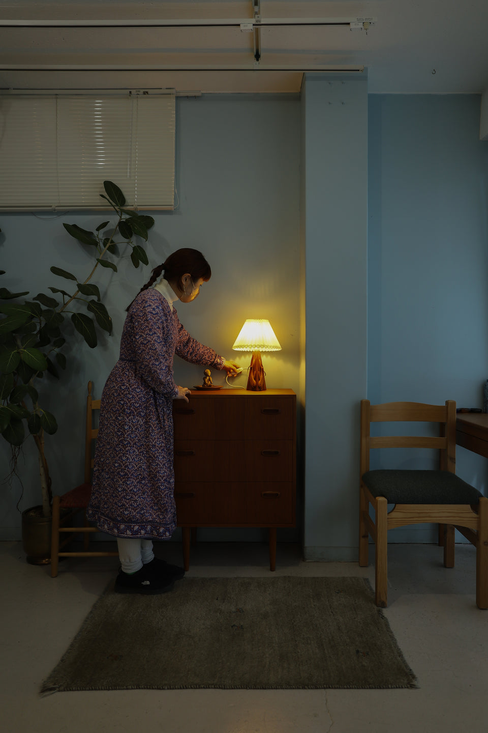 Teakwood Fish Vase Table Lamp Danish Vintage/デンマークヴィンテージ テーブルランプ チーク材 間接照明 北欧インテリア