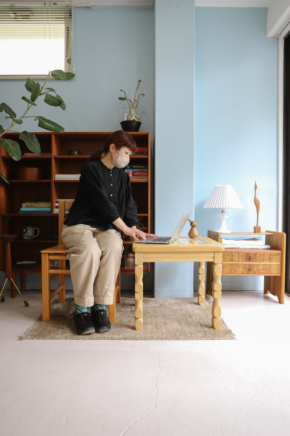 Danish Vintage Tile Top Side Table Oakwood/デンマークヴィンテージ タイルトップサイドテーブル オーク材 北欧家具