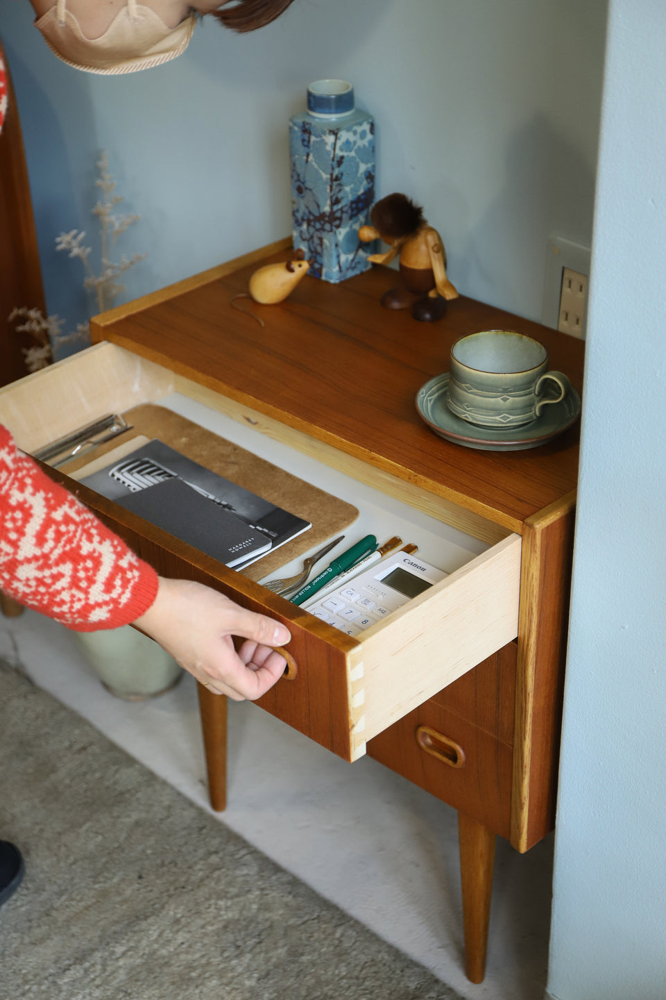 Swedish Vintage 3drawers Small Side Chest/スウェーデンヴィンテージ スモールサイドチェスト 3段 北欧家具