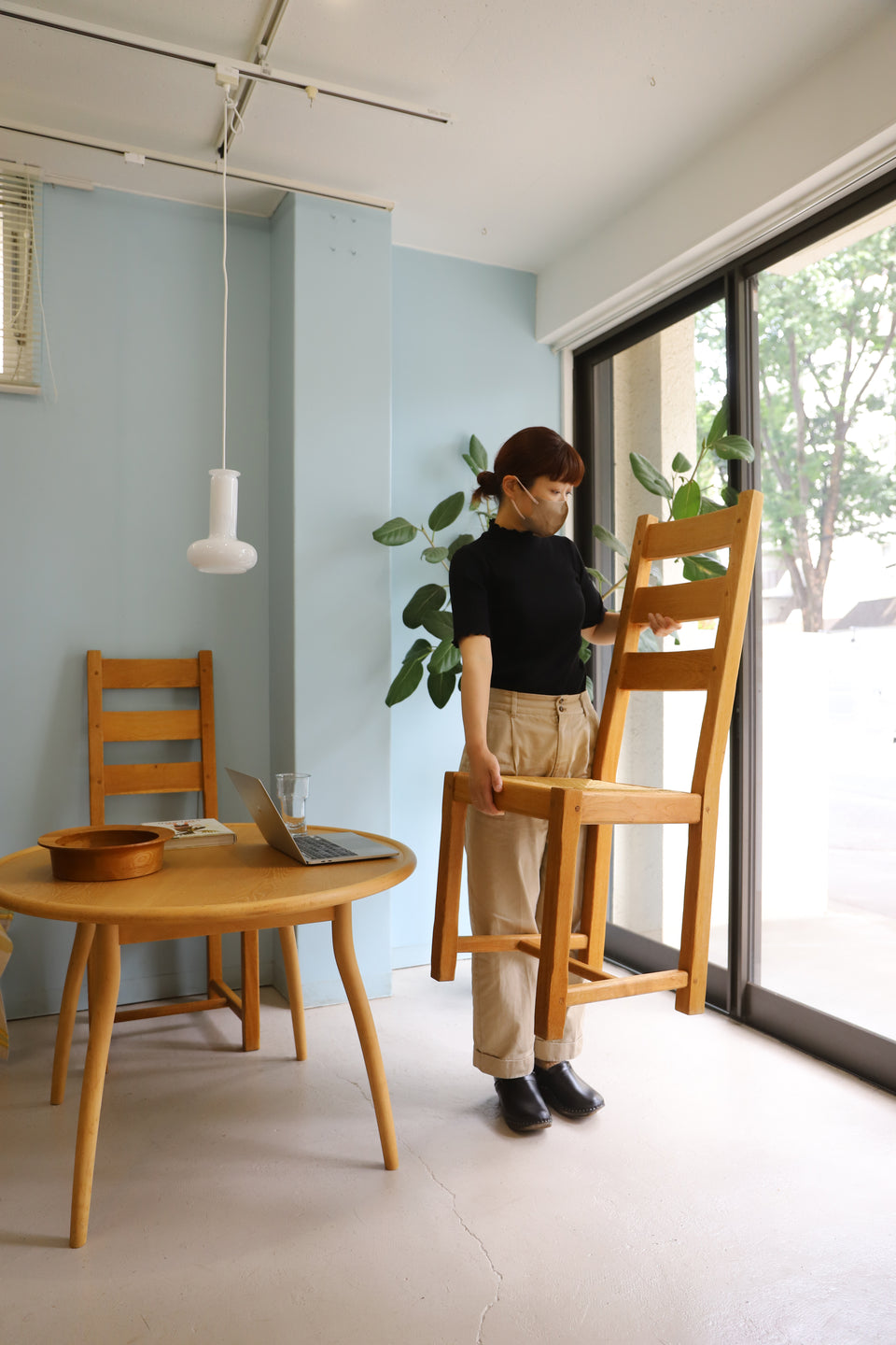 Ludwik Styl Oakwood Rush Seat High Back Chair/ポーランド製 ハイバックチェア オーク材 ラッシュシート 椅子