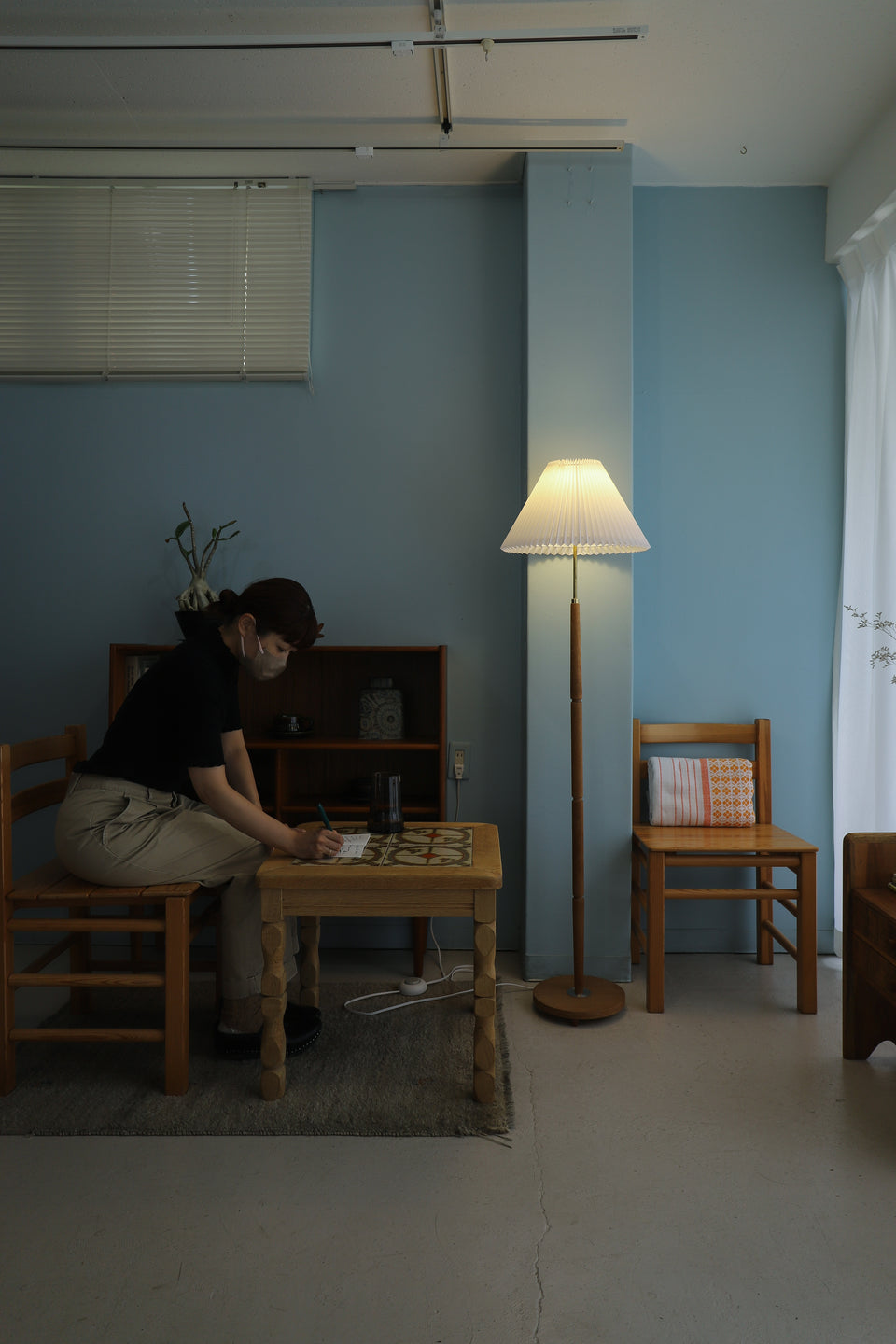 Danish Vintage Floor Stand Oakwood/デンマークヴィンテージ フロアスタンドライト オーク材 間接照明 北欧インテリア