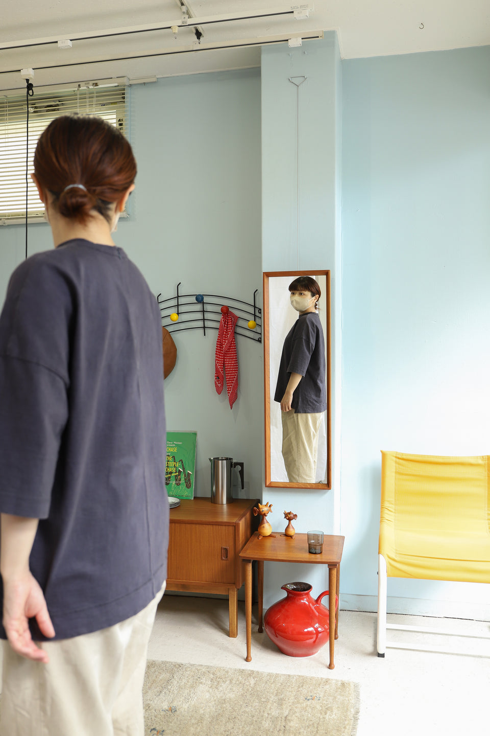 Danish Vintage Wall Mirror Teak Frame/デンマークヴィンテージ ウォールミラー チークフレーム 北欧インテリア