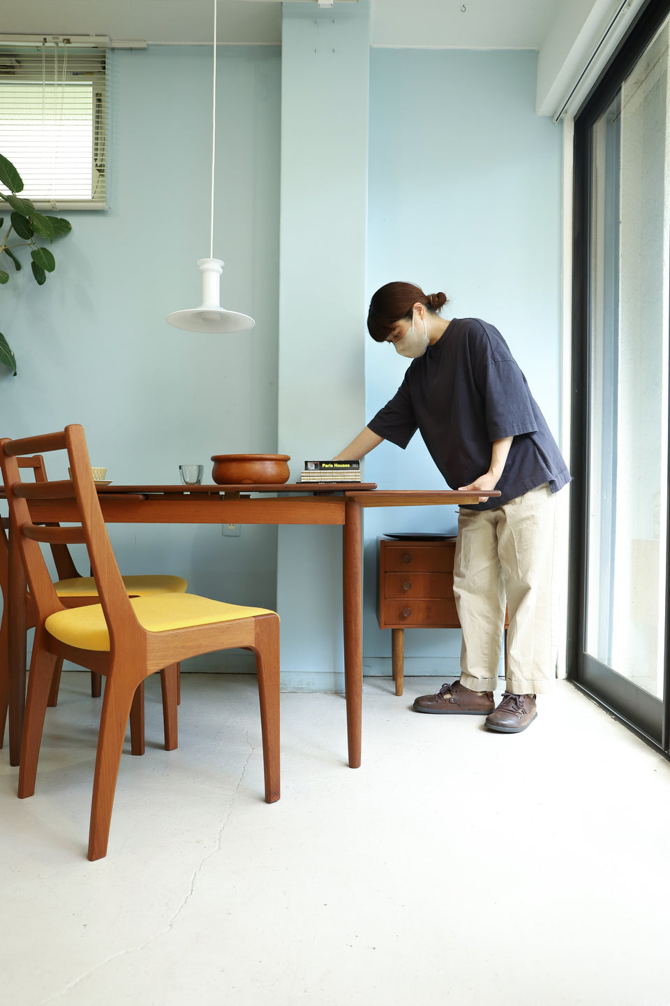 Danish Vintage Small Extension Dining Table/デンマークヴィンテージ ダイニングテーブル エクステンション 北欧家具