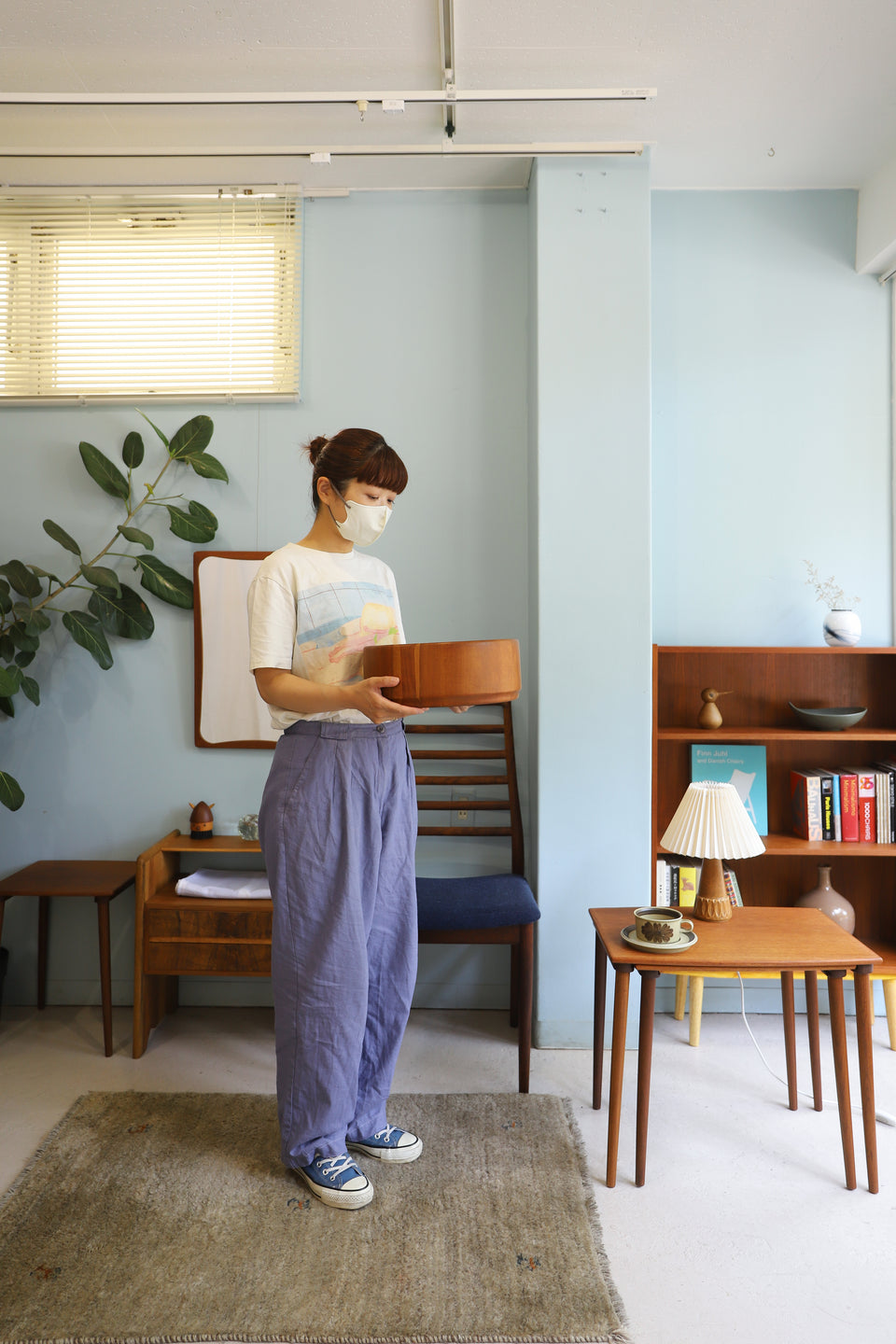 Danish Vintage Wooden Parquet Bowl/デンマークヴィンテージ 木製ボウル 寄木 北欧インテリア
