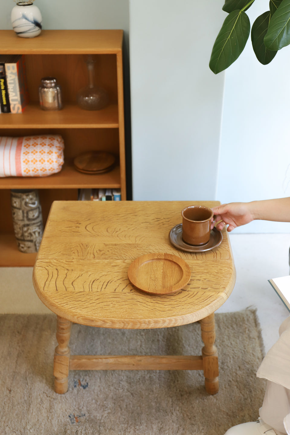 Oakwood Drop Leaf Side Table Danish Vintage/デンマークヴィンテージ サイドテーブル ドロップリーフ オーク材 北欧家具