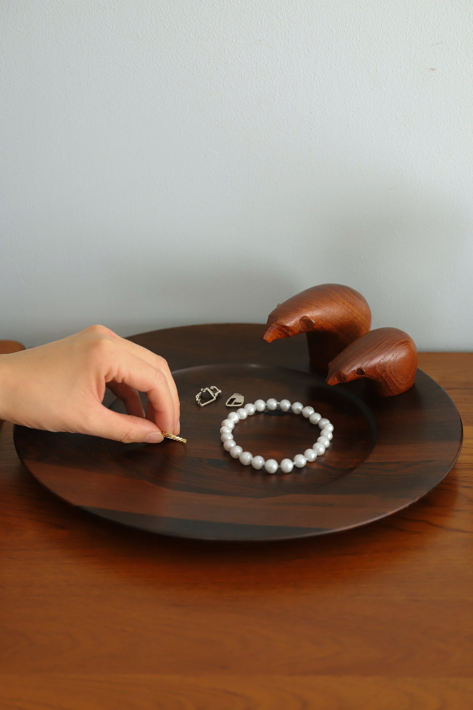 Danish Vintage Teakwood Bear Objet Lev Kari/デンマークヴィンテージ クマの置物 チーク材 彫刻 北欧インテリア