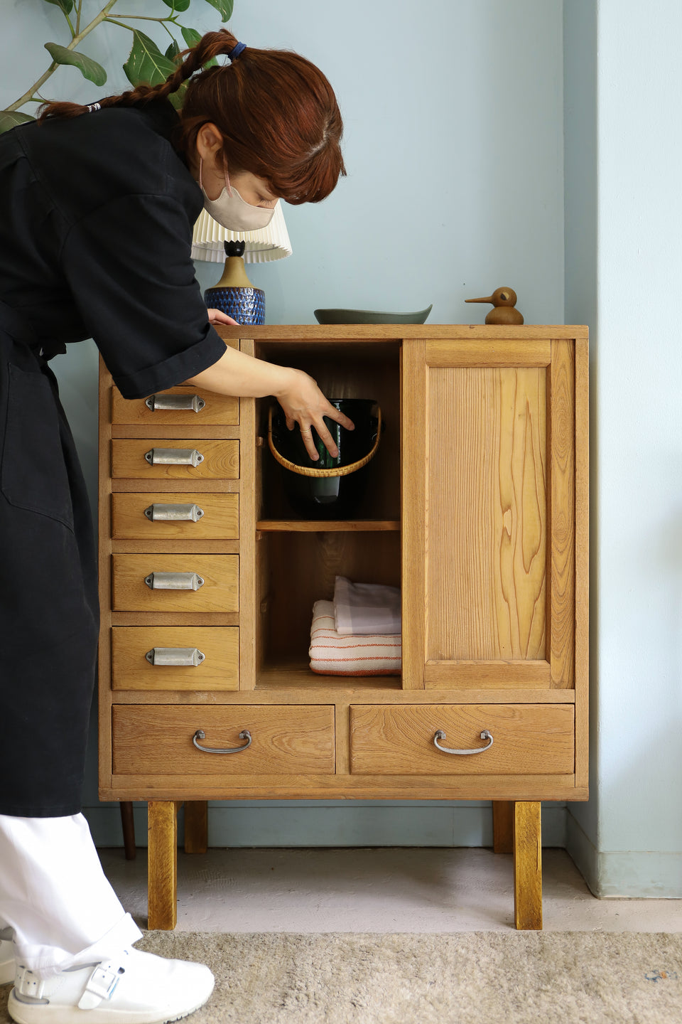 Japanese Vintage Wooden Cabinet Chest/ジャパンヴィンテージ 小引き出し 茶箪笥 収納 レトロ