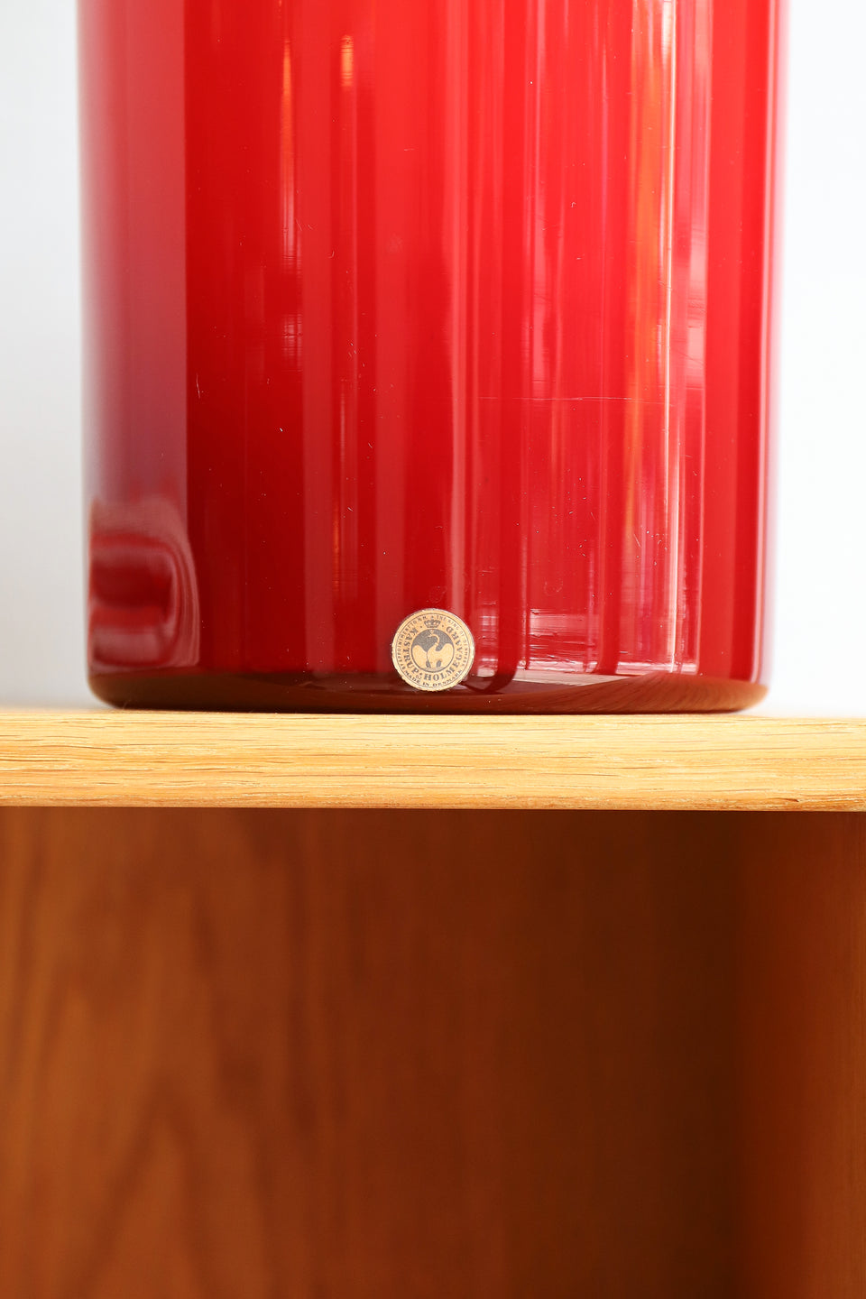 Holmegaard Gul Vase Red Danish Vintage/ホルムガード ガルベース ガラス 花瓶 デンマーク 北欧ヴィンテージ