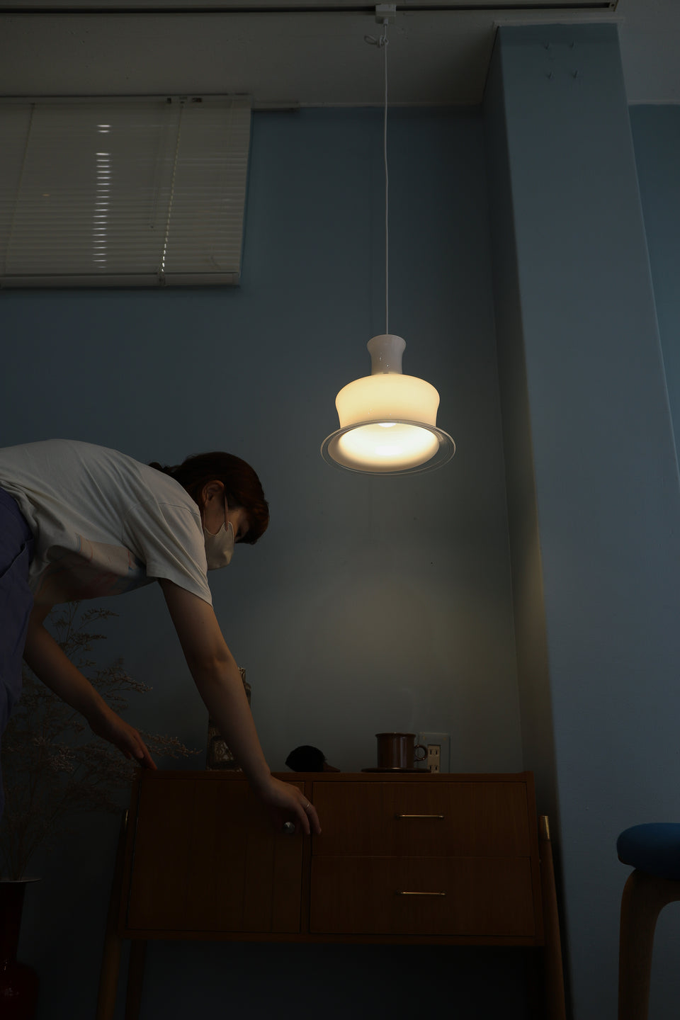 Vintage Holmegaard Pendant Light Sonate White/ホルムガード ペンダントライト ソナタ マイケル・バング 照明 デンマークヴィンテージ