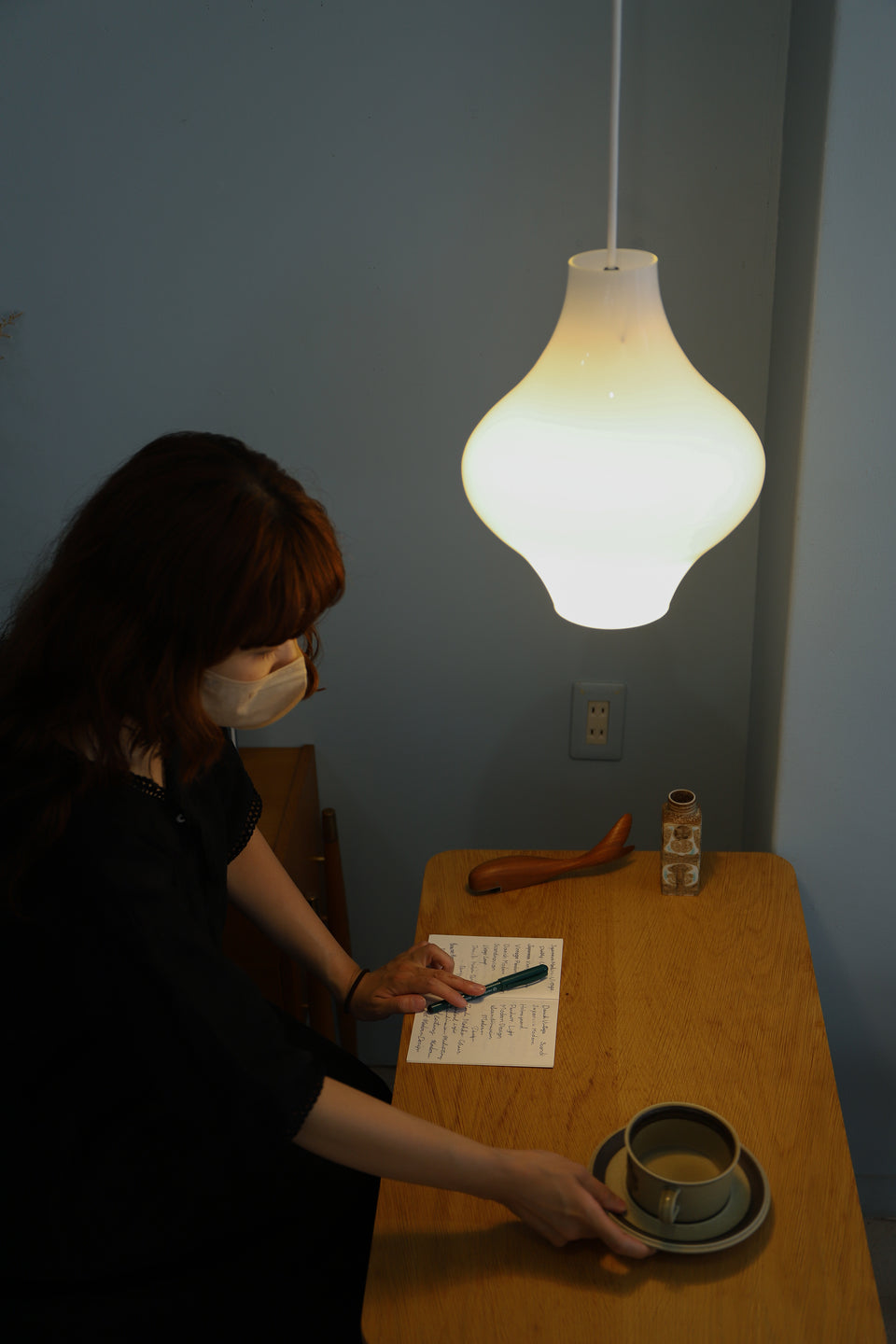 Vintage Opal Glass Pendant Light/ヴィンテージ オパールガラス ペンダントライト 照明