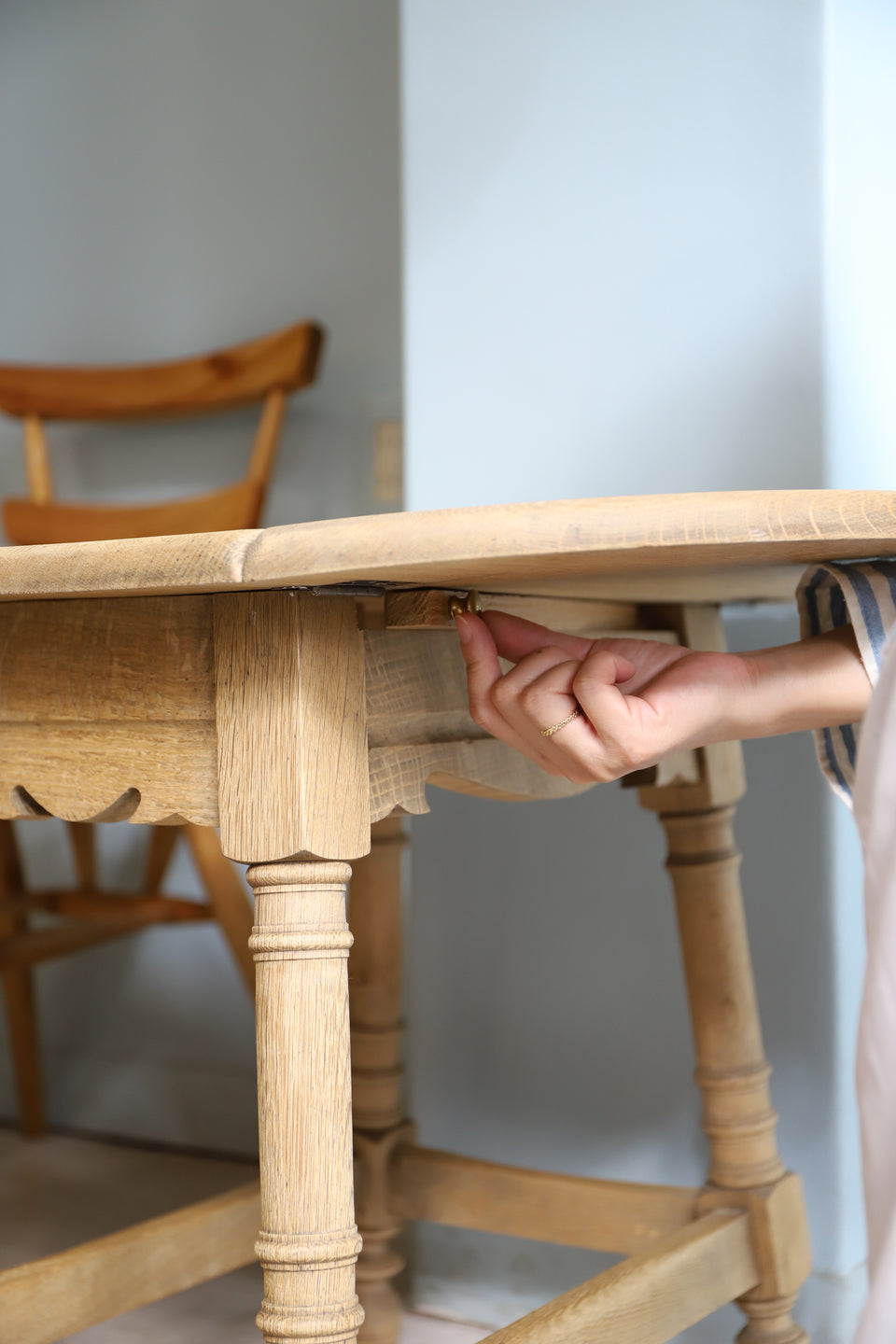 Danish Vintage Oakwood Extension Side Table/デンマークヴィンテージ エクステンションサイドテーブル オーク材 北欧家具