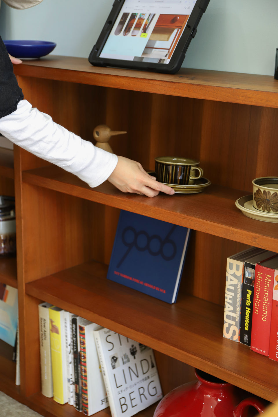 Japanese Vintage Teakwood Low Book Shelf/ジャパンヴィンテージ 本棚 ブックシェルフ レトロ