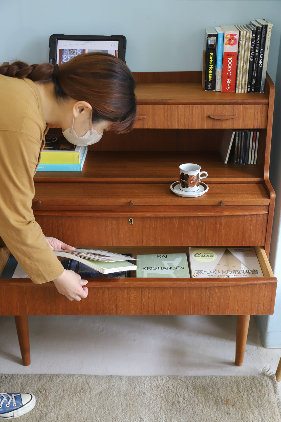 Danish Vintage Tylvad Hansen Møbelfabrik Writing Bureau/デンマークヴィンテージ ライティングビューロー チーク材 北欧家具