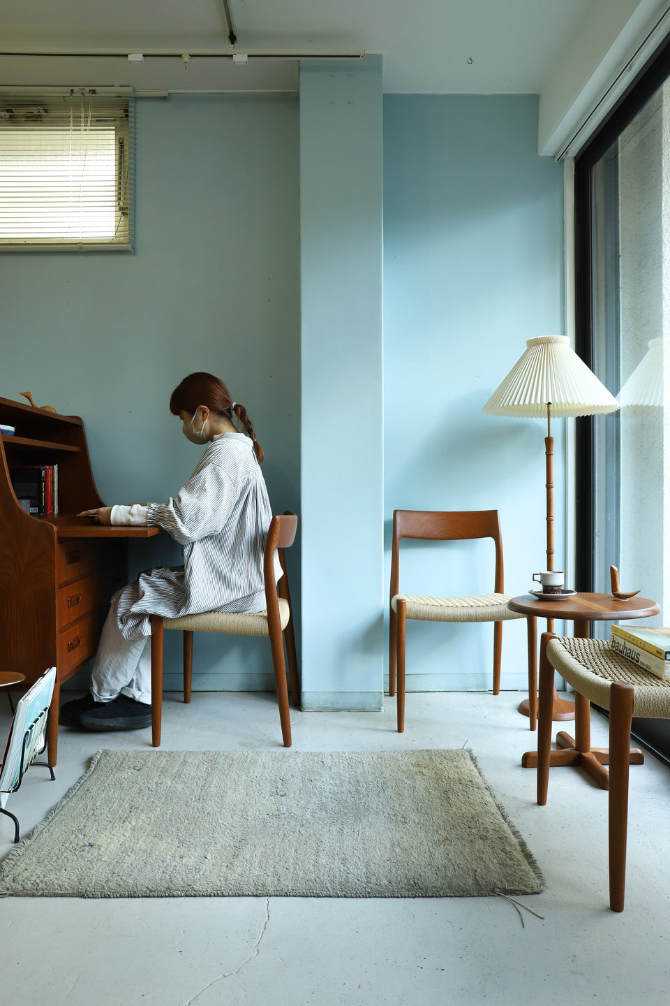 J.L. Møller Dining Chair No.77 N.O. Møller Teakwood/J.L.モラー ダイニングチェア チーク材 ペーパーコード 北欧ヴィンテージ