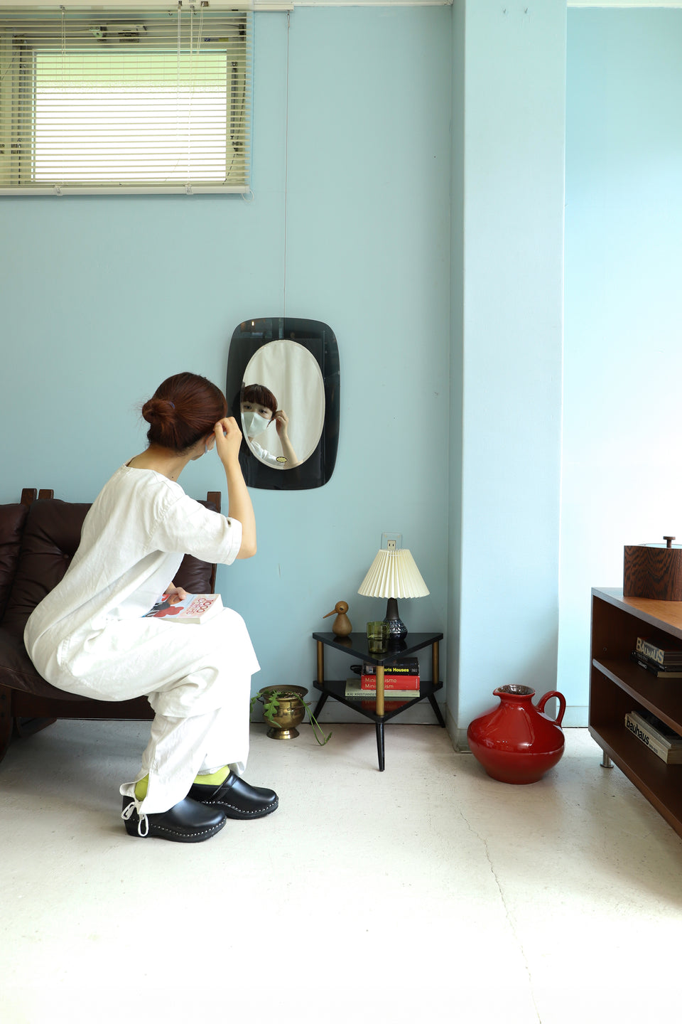 Japanese Vintage Wall Mirror Midcentury Design/ジャパンヴィンテージ ウォールミラー 塩川光明堂 鏡 ミッドセンチュリー