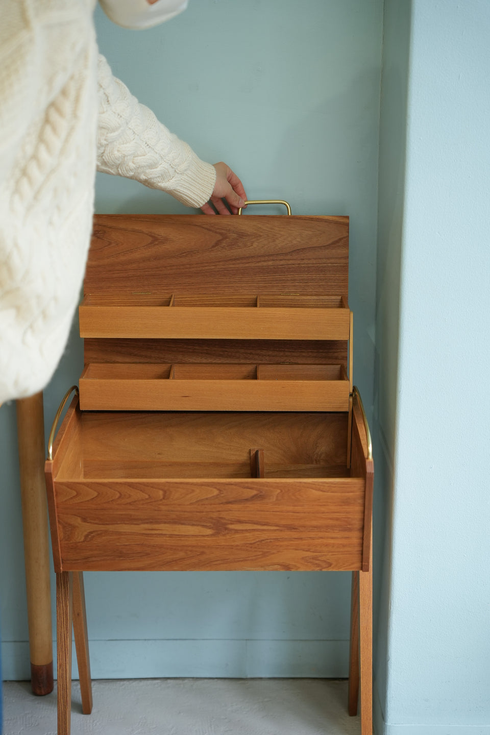 Swedish Vintage Sewing Box Side Table/スウェーデンヴィンテージ ソーイングボックス サイドテーブル 北欧家具