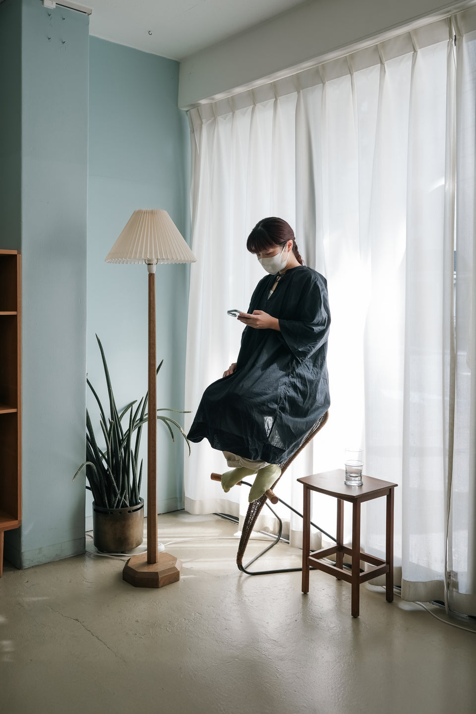 Sculptural Rattan & Iron Bar Stool/ラタン×アイアン バースツール