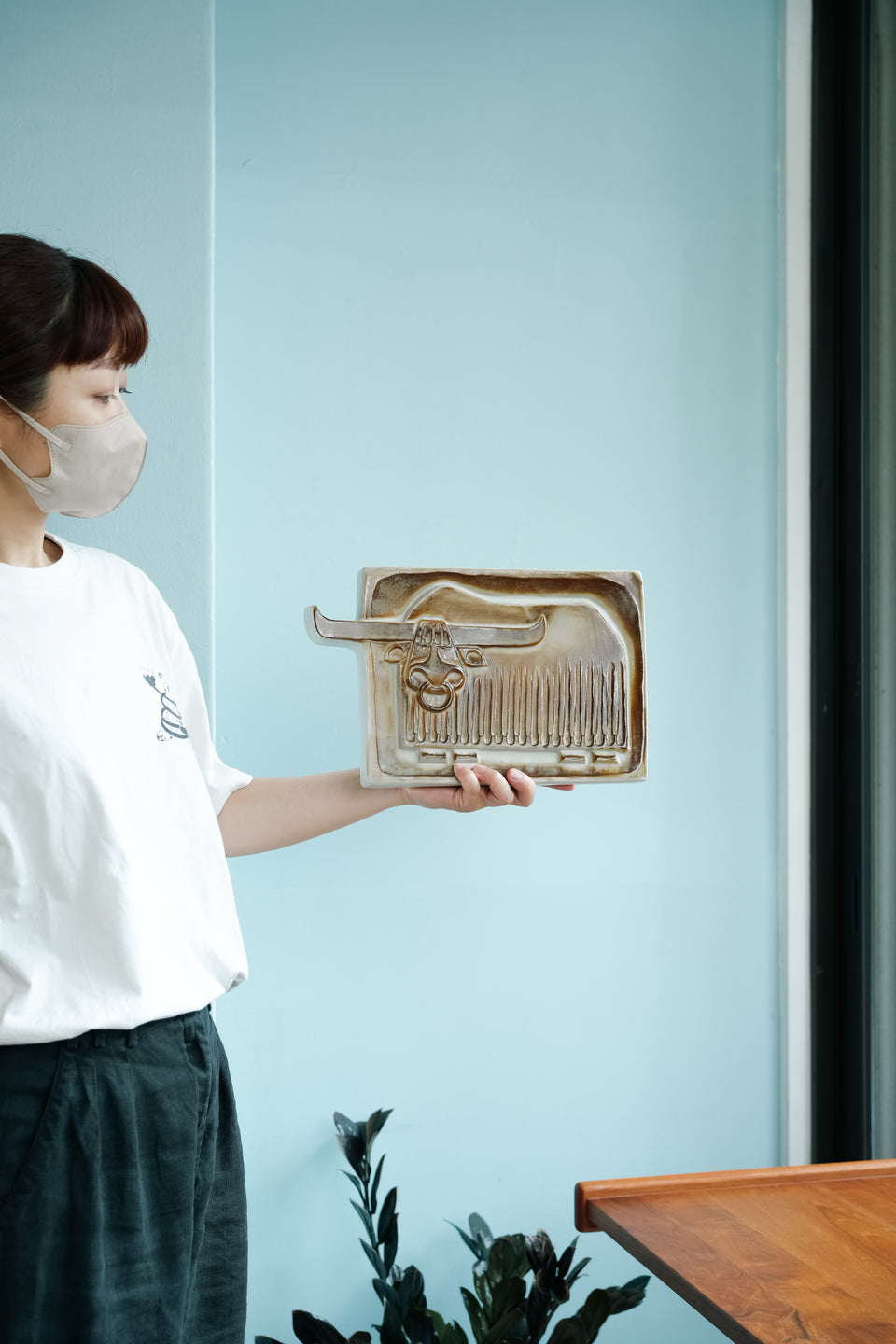 Andersson & Johansson Hoganas Wall Relief/スウェーデンヴィンテージ 牛のウォールレリーフ