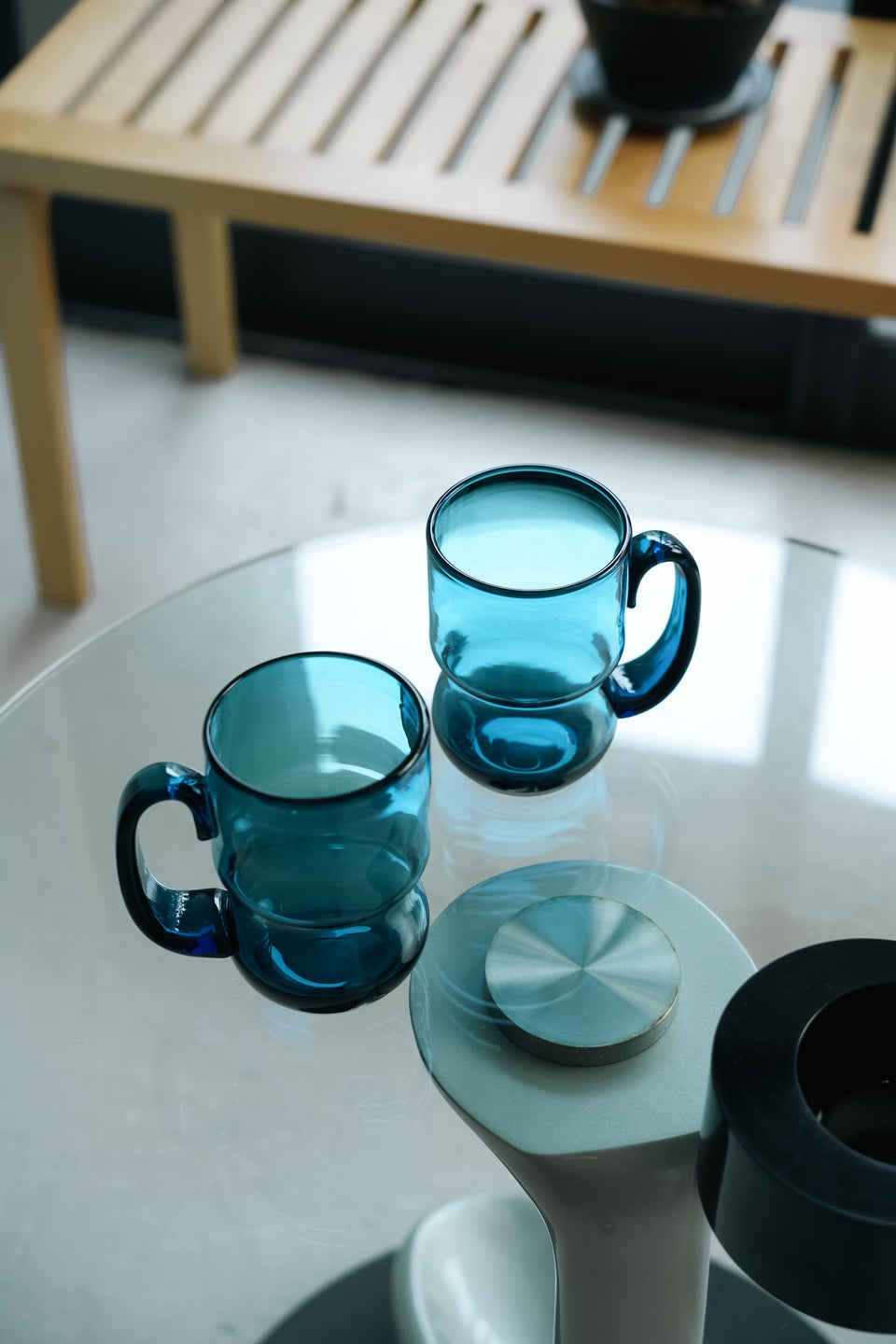 Bertil Vallien Blue Glass Mug Åfors/バーティル・ヴァリーン マグ 北欧ガラス スウェーデンヴィンテージ