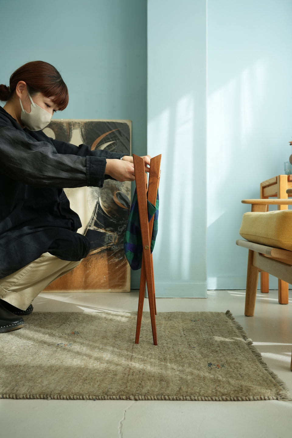 Scandinavian Vintage Folding Magazine Rack/北欧ヴィンテージ 折りたたみマガジンラック