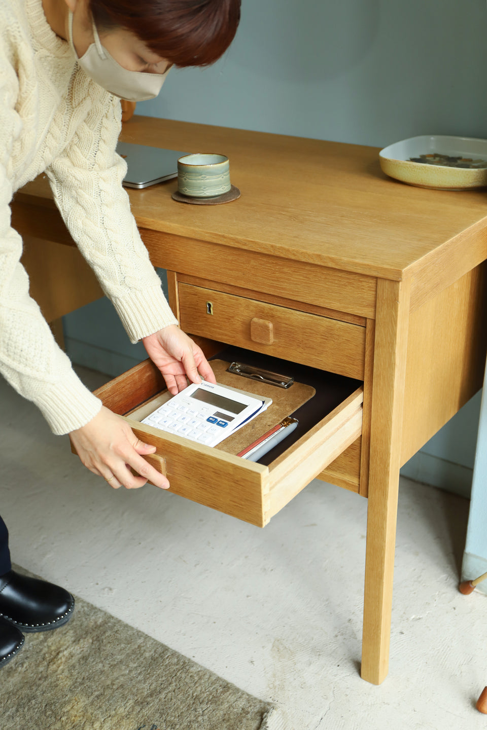 Danish Vintage Domino Møbler Desk/デンマークヴィンテージ ドミノモブラー デスク 両袖机 北欧家具