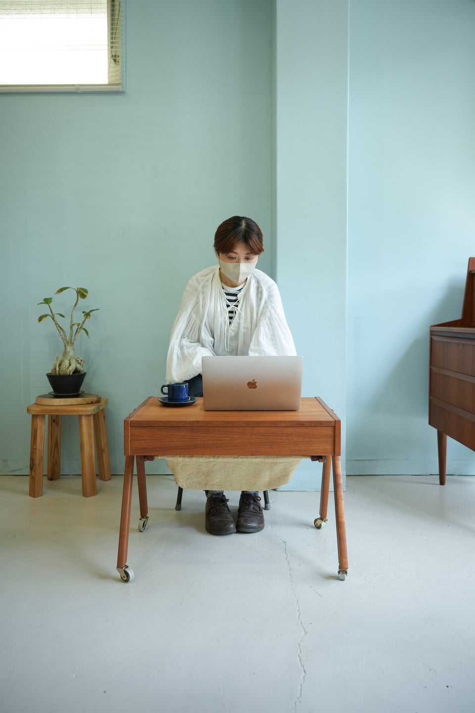 Danish Vintage Sewing Wagon Table/デンマークヴィンテージ ソーイングワゴン サイドテーブル 北欧家具