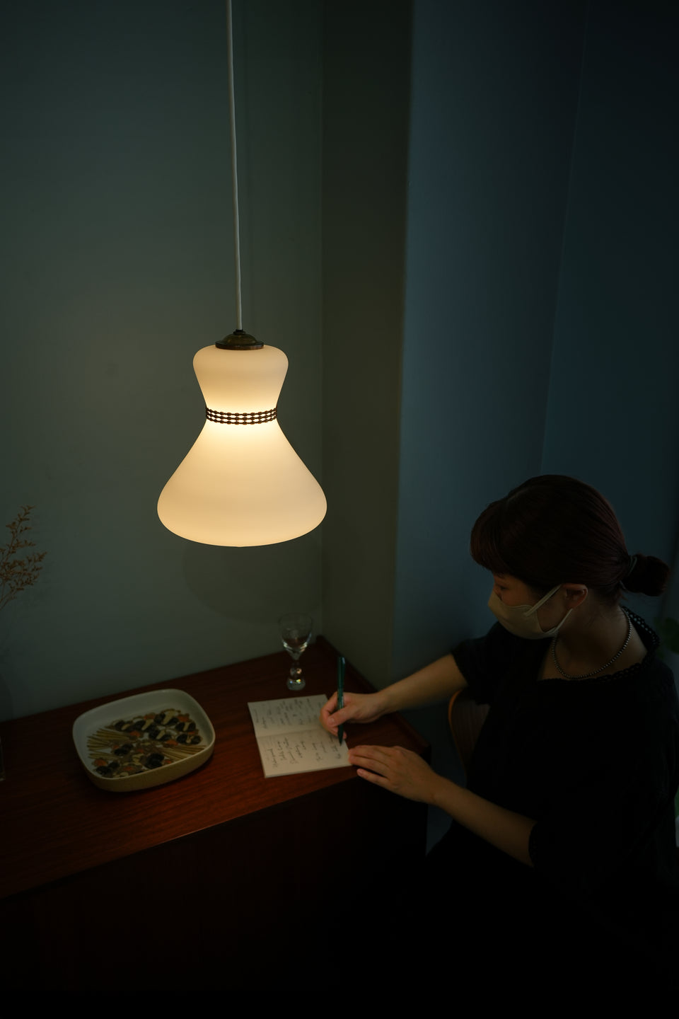 Danish Vintage Frost Glass Pendant Light/デンマークヴィンテージ ペンダントライト フロストガラス 照明 北欧インテリア