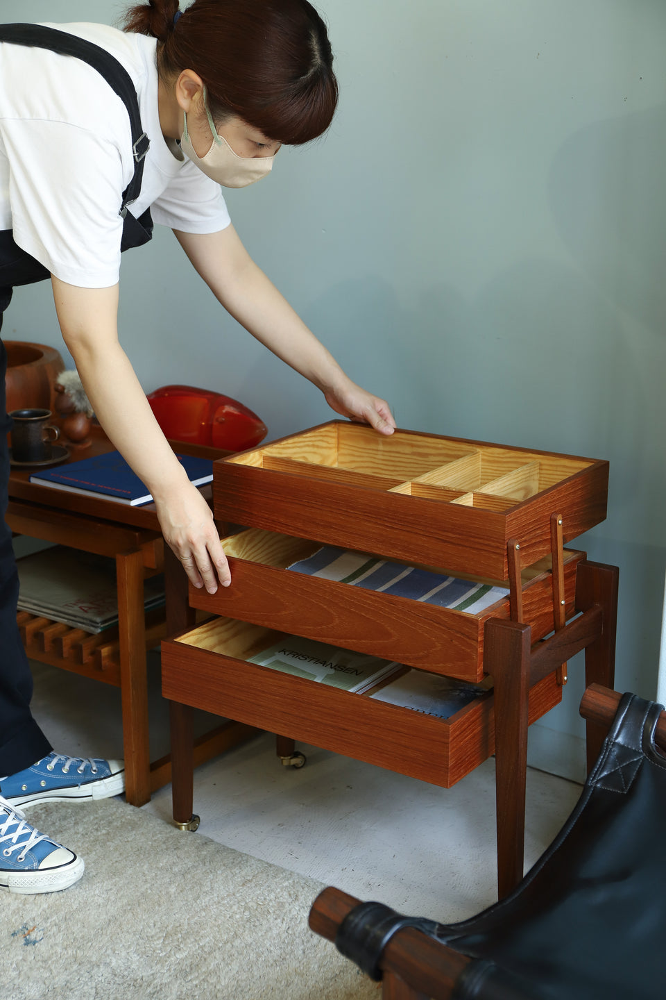 Danish Vintage Sewing Wagon Table/デンマークヴィンテージ ソーイングワゴンテーブル 北欧家具