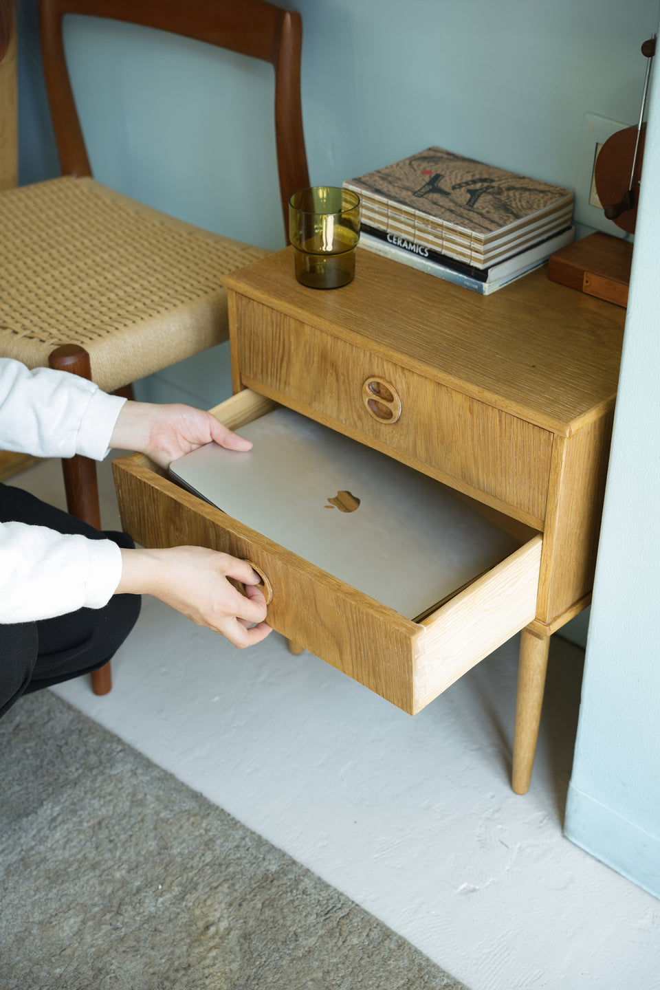 Danish Vintage Small Side Chest Oakwood/デンマークヴィンテージ スモールサイドチェスト 2段 オーク材