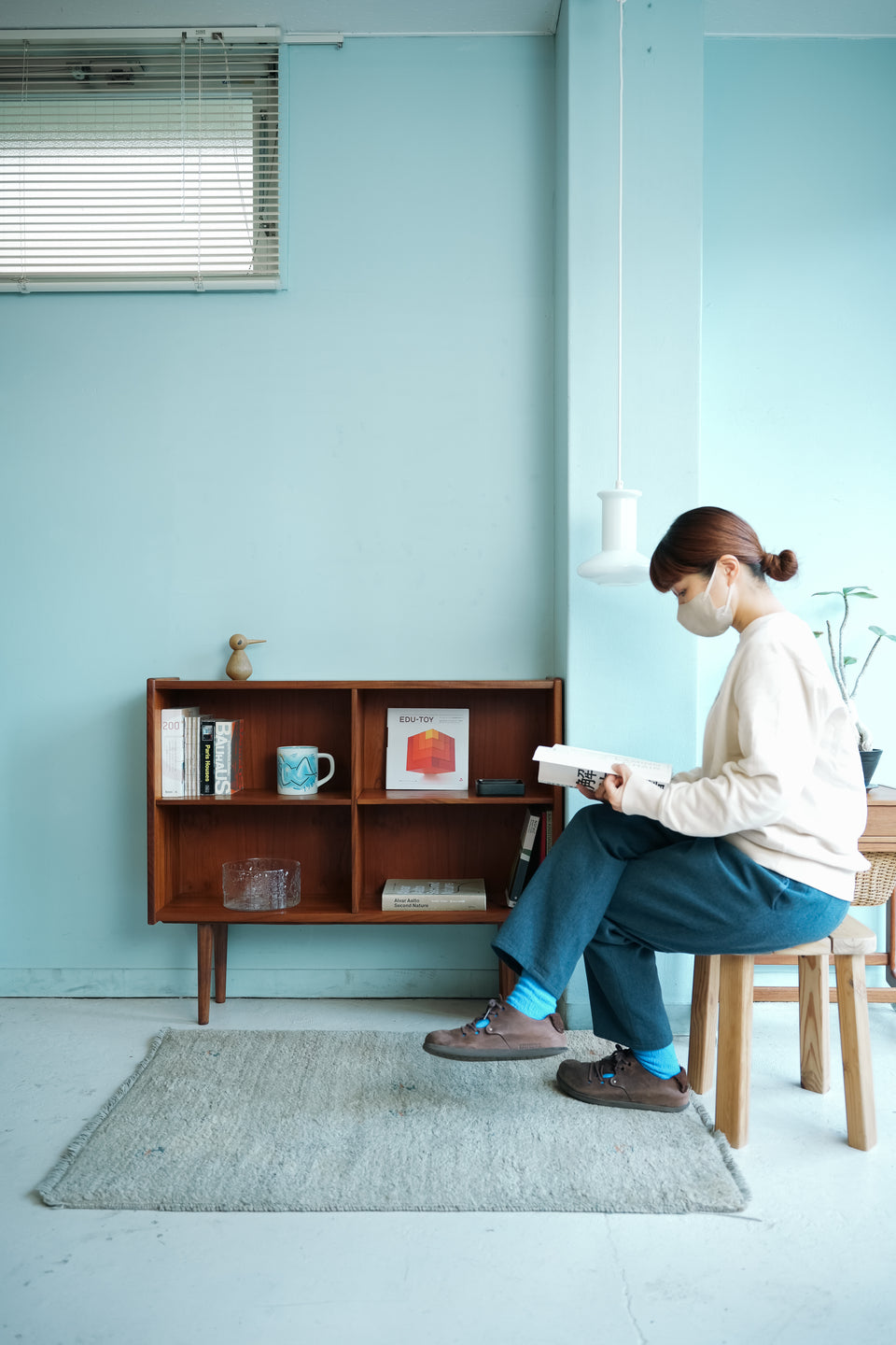Danish Vintage Teak Slim Low Bookcase/デンマークヴィンテージ ブックケース チーク材 本棚 北欧家具