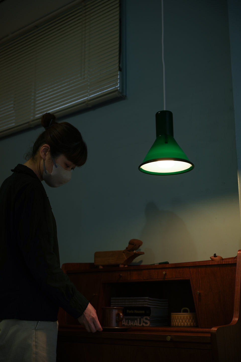 Green Holmegaard P&T Small Pendant Michael Bang/グリーン ホルムガード ペンダントライト 照明 デンマークヴィンテージ