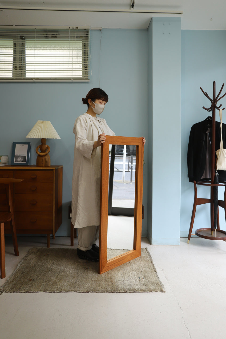 Teak Frame Wall Mirror Danish Vintage/デンマークヴィンテージ ウォールミラー 鏡 チーク材 北欧インテリア