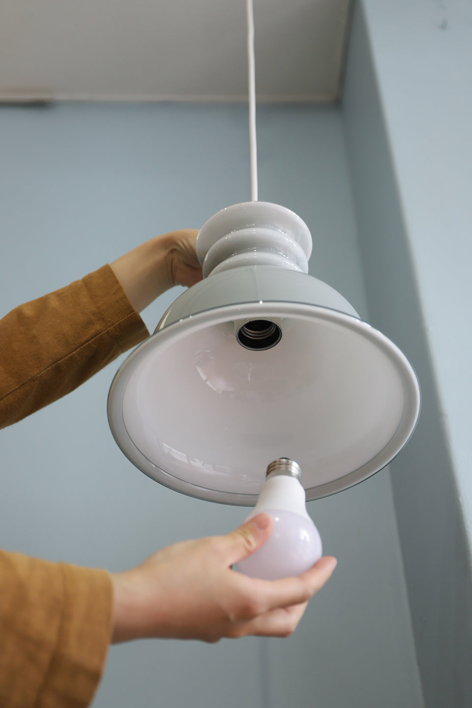 Holmegaard Pendant Light Kro Gray Danish Vintage/デンマークヴィンテージ ホルムガード ペンダントライト シセ・ヴェアナー 照明 北欧インテリア