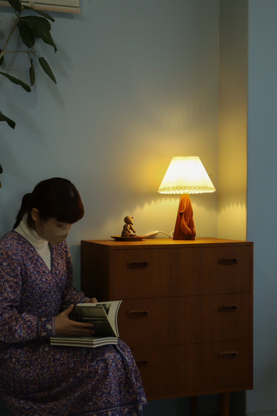 Teakwood Fish Vase Table Lamp Danish Vintage/デンマークヴィンテージ テーブルランプ チーク材 間接照明 北欧インテリア
