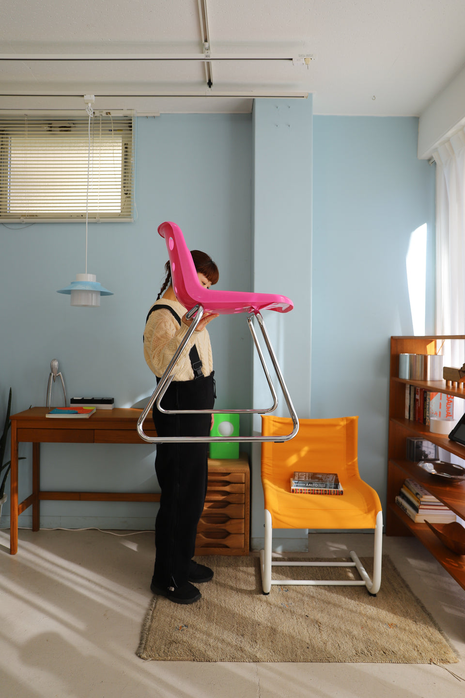 Polo Chair Robin Day Sled Base Pink/ロビン・デイ ポロチェア スタッキング ピンク イギリスデザイン