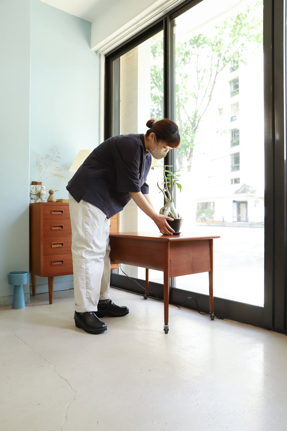 Danish Vintage Sewing Side Table/デンマークヴィンテージ ソーイング サイドテーブル ワゴン 北欧家具