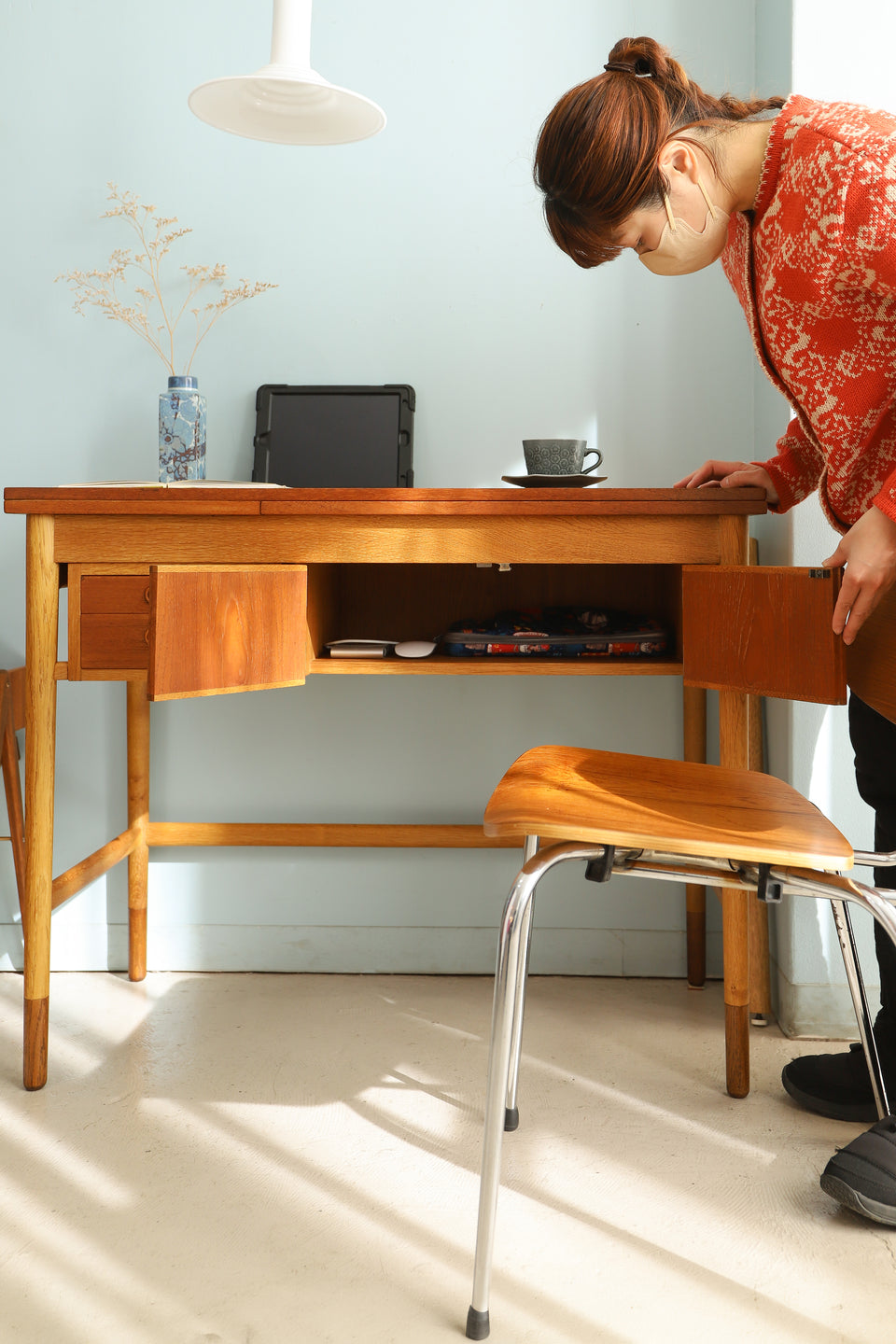 Danish Vintage Extension Desk/デンマークヴィンテージ エクステンションデスク 机 テーブル 北欧家具