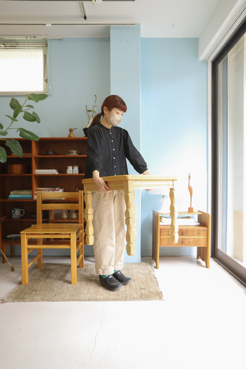 Danish Vintage Tile Top Side Table Oakwood/デンマークヴィンテージ タイルトップサイドテーブル オーク材 北欧家具