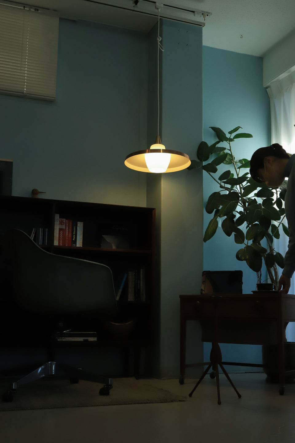 Danish Vintage Copper Glass Pendant Light/デンマークヴィンテージ ペンダントライト コッパー ガラス 照明 北欧インテリア