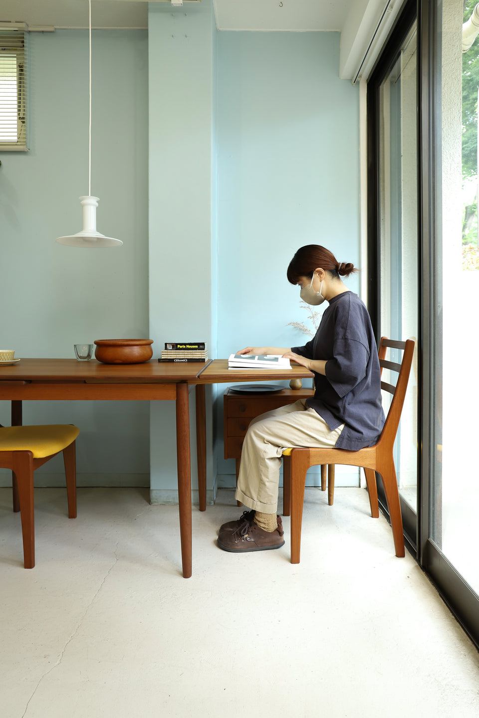 Danish Vintage Small Extension Dining Table/デンマークヴィンテージ ダイニングテーブル エクステンション 北欧家具
