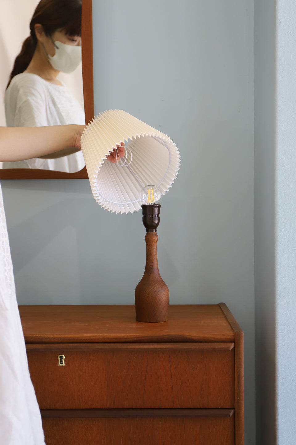 Teakwood Small Table Lamp Danish Vintage/デンマークヴィンテージ テーブルランプ 間接照明 チーク材 北欧インテリア